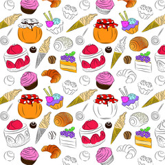 sweets seamless pattern