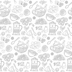 seamless tea pattern 