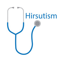 Hirsutism word and stethoscope icon- vector illustration