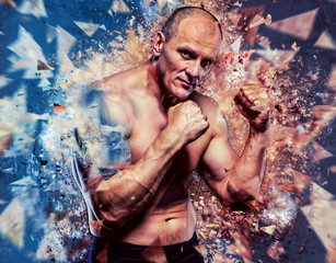 Man fighter boxer fire, great design for any purposes. Healthy lifestyle background. 