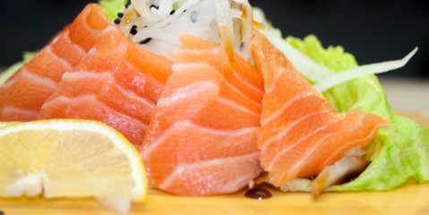Overhead japanese sushi food. Maki ands rolls with tuna, salmon, shrimp, crab and avocado. Top view of assorted sushi, all you can eat menu. Rainbow sushi roll, uramaki, hosomaki and nigiri.