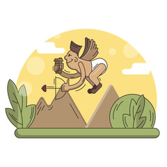 Very cute and funny animated bow-boy illustration