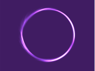 Night Club Neon Sign. Electric Banner Design . Neon Abstract Circle with Flares and Sparkles.