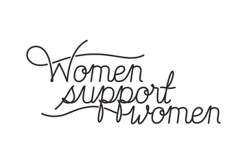 women support women label isolated icon
