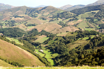 Pyrenees mountains in Navarra in a cloudy day