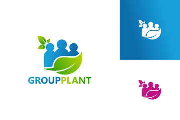 Group Plant Logo Template Design Vector, Emblem, Design Concept, Creative Symbol, Icon