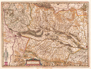 1644, Jansson Map of Alsace, Basel and Strasbourg