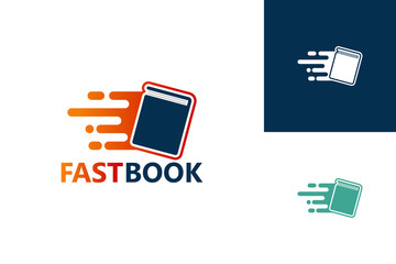 Fast Book Logo Template Design Vector, Emblem, Design Concept, Creative Symbol, Icon