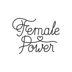 female power label isolated icon