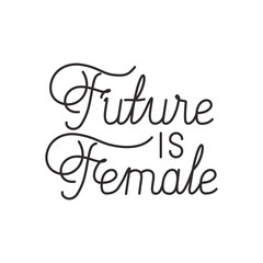 future is female label isolated icon
