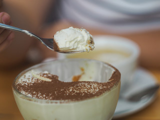 dessert with whipped cream and chocolate