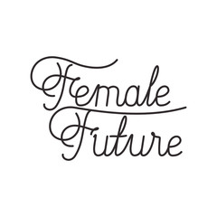 female future label isolated icon