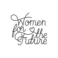 women for the future label isolated icon