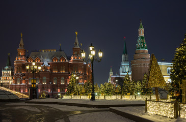 Moscow kremlin at night