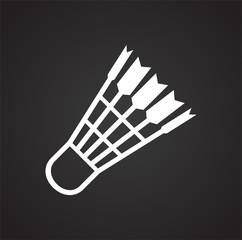 Shuttlecock icon on black background for graphic and web design, Modern simple vector sign. Internet concept. Trendy symbol for website design web button or mobile app