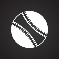 Baseball ball icon on black background for graphic and web design, Modern simple vector sign. Internet concept. Trendy symbol for website design web button or mobile app