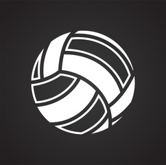 Volleyball ball icon on black background for graphic and web design, Modern simple vector sign. Internet concept. Trendy symbol for website design web button or mobile app