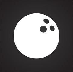 Bowling ball icon on black background for graphic and web design, Modern simple vector sign. Internet concept. Trendy symbol for website design web button or mobile app