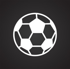 Fototapeta premium Soccer ball icon on black background for graphic and web design, Modern simple vector sign. Internet concept. Trendy symbol for website design web button or mobile app