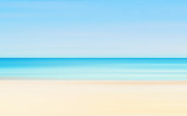 Abstract Motion Blurred Seascape Background Of Summer Sunny Beach
