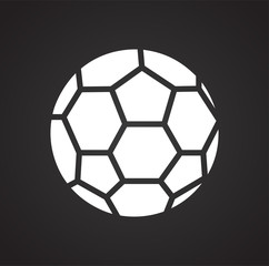 Naklejka premium Soccer ball icon on black background for graphic and web design, Modern simple vector sign. Internet concept. Trendy symbol for website design web button or mobile app