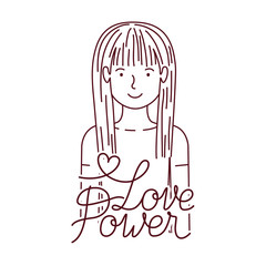 Obraz premium woman with label love power avatar character