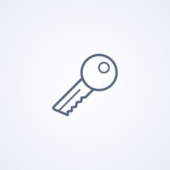 Key, vector best gray line icon