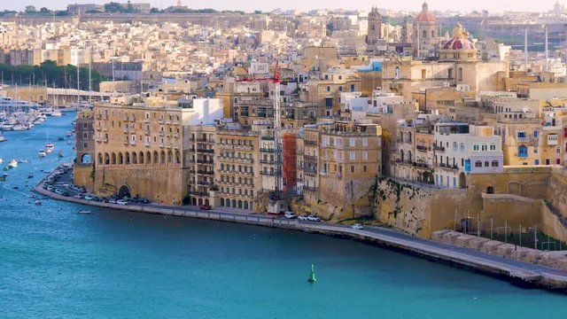 Top view of the amazing city and the bay of the Mediterranean Sea. The dream of a tourist