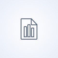 Statistics file, vector best gray line icon