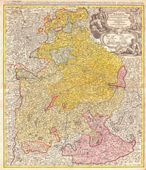 1728, Homann Map of Bavaria, Germany