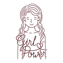 woman with label girl power avatar character