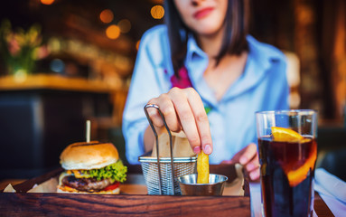 Breakfast in a cafe, close up photo. Food, lifestyle concept
