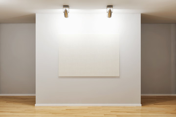 large luxury modern bright interiors with mock up poster frame illustration 3D rendering