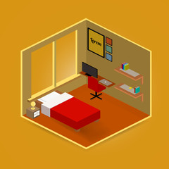 Network data security isometric vector. Storage flat isolated  3d room plan. Hosting server isometric vector illustration. Server rack. Isometric flat 3d interior.