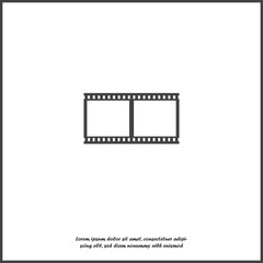 Vector illustration of retro film. Film  icon on white isolated background. Layers grouped for easy editing illustration. For your design.