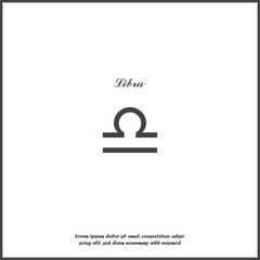  Libra zodiac sign. Astrological symbol on white isolated background.