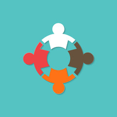 Vector illustration of business graphics, teamwork is engaged in joint search for ideas