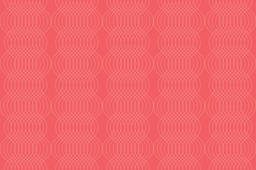 Seamless, abstract background pattern made with thin, curvy lines in pastel red color. Decorative vector art.