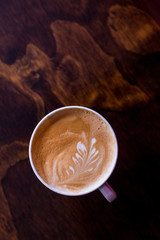 latte on dark background