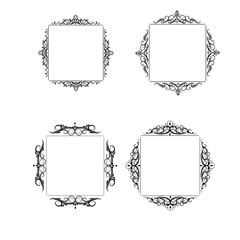 Vintage vector swirl frame set