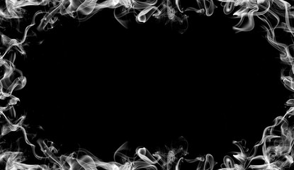 Border from smoke. Misty effect for film , text or space