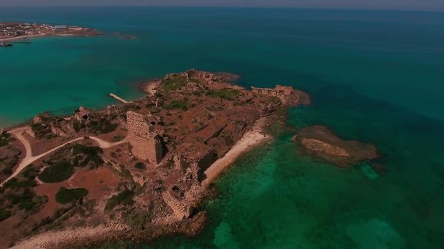 Atlit is an ancient port on the Mediterranean coast of Israel