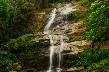 Rio de Janeiro, Brazil - January 20, 2019: Beautiful waterfall called 