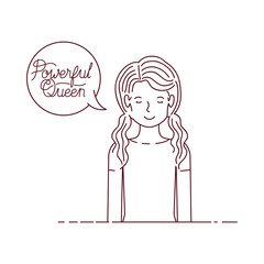 woman with label powerful queen avatar character
