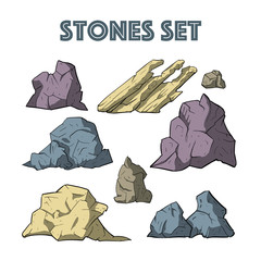 Stone vector set.