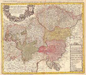 1747, Homann Heirs Map of Austria and Bohemia, Czech Republic