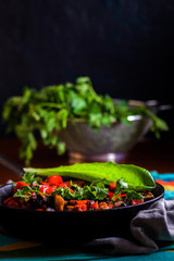 vegetables in a pan