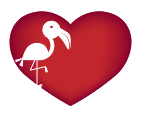 Illustrations of flamingo action logo on white background, Animals vector of isolated a cute flamingo icon