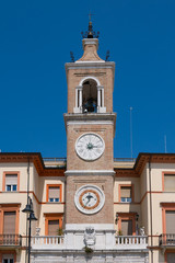 The ancient clock tower in Square of the Three Martyrs , Rimini
