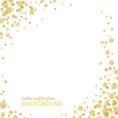 Majestic glitter Gold sparkling confetti on white - obrazy, fototapety, plakaty